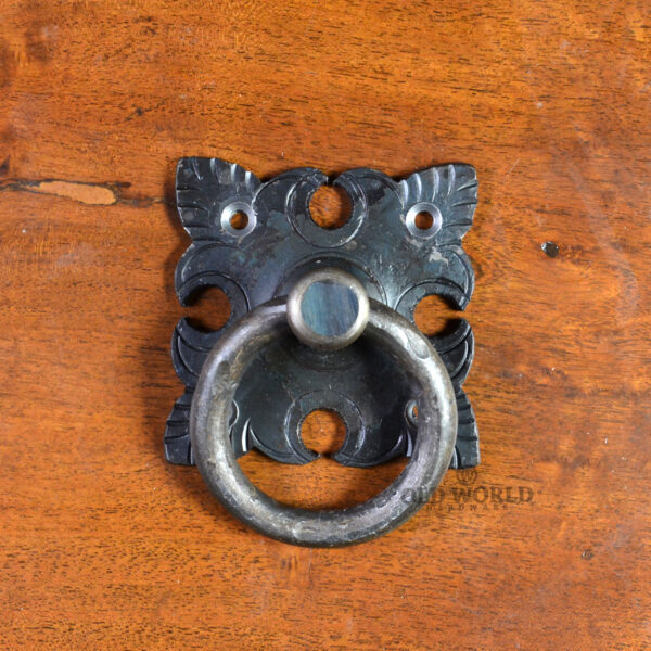 Square Leaf Pull, Rustic Drawer Pulls, Wrought Iron Hardware