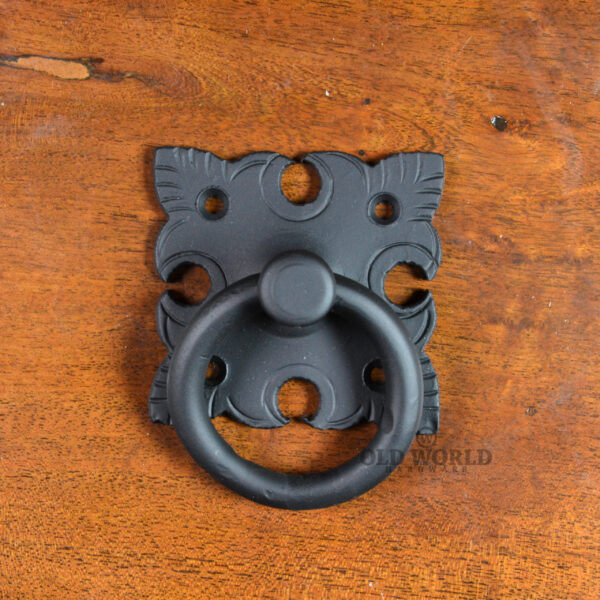 Square Leaf Pull, Rustic Drawer Pulls, Wrought Iron Hardware