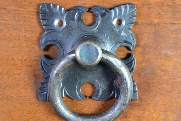 Square Leaf Pull, Rustic Drawer Pulls, Wrought Iron Hardware