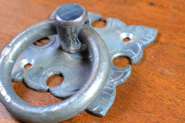 Square Leaf Pull, Rustic Drawer Pulls, Wrought Iron Hardware